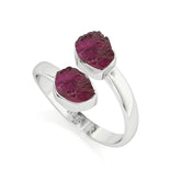 pink-tourmaline rough shape stackable bezel-set ring