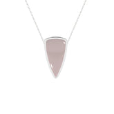 natural rose-quartz bullet shape pendant necklace