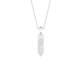 natural crystal-quartz hexagon shape pendant necklace