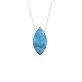 natural larimar marquise shape pendant necklace