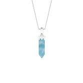 natural larimar hexagon shape pendant necklace