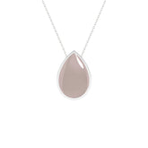 natural rose-quartz pear shape pendant necklace