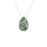 natural seraphinite pear shape pendant necklace