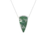 natural green-moonstone bullet shape pendant necklace