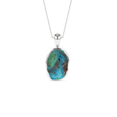 natural chrysocolla rough shape pendant necklace