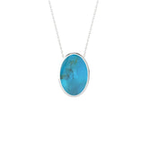 natural peruvian-opal oval shape pendant necklace