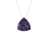 natural purple-moonstone trillion shape pendant necklace