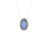 natural labradorite oval shape pendant necklace
