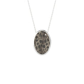 natural petoskey oval shape pendant necklace