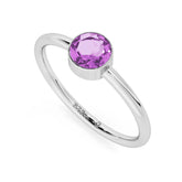 amethyst round cut stackable bezel-set ring
