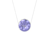 natural tanzanite round shape pendant necklace