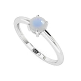 rainbow moonstone round cab stackable prong-set ring