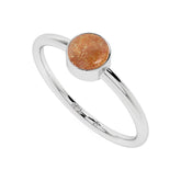 sunstone round cab stackable bezel-set ring