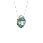natural labradorite oval shape pendant necklace