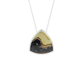 natural schalenblende trillion shape pendant necklace