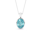 natural paraiba-apatite oval shape pendant necklace