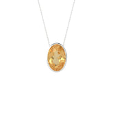 natural citrine oval shape pendant necklace
