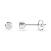 natural ethiopian opal round shape stud earrings
