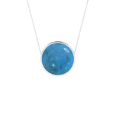 natural turquoise round shape pendant necklace