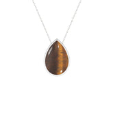 natural tiger-eye pear shape pendant necklace
