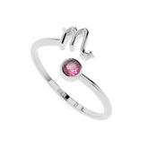 scorpio zodiac ring with natural pink tourmaline