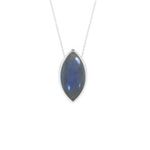 natural labradorite marquise shape pendant necklace
