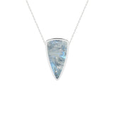 natural rainbow-moonstone bullet shape pendant necklace