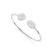 natural ethiopian-opal round-oval shape twister bracelet