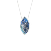 natural blue-moonstone marquise shape pendant necklace