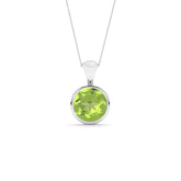 natural peridot round shape pendant necklace