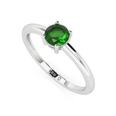 chrome diopside round cut stackable prong-set ring