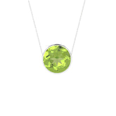 natural peridot round shape pendant necklace