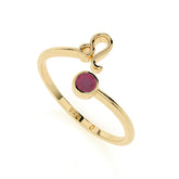 leo zodiac ring with natural ruby gold vermeil