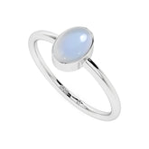 rainbow moonstone oval cab stackable bezel-set ring
