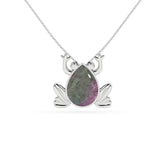 natural ruby-zoisite frog shape pendant necklace