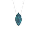natural chrysocolla marquise shape pendant necklace