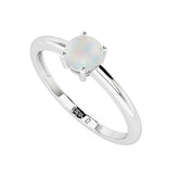 ethiopian opal round cab stackable prong-set ring