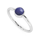 lapis lazuli round cab stackable bezel-set ring