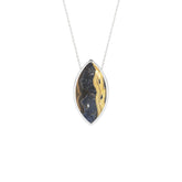 natural schalenblende marquise shape pendant necklace