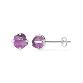 natural amethyst rough shape stud earrings