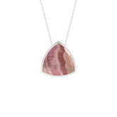 natural rhodochrosite trillion shape pendant necklace