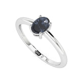 pietersite oval cab stackable prong-set ring