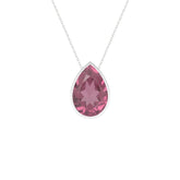 natural pink-tourmaline pear shape pendant necklace