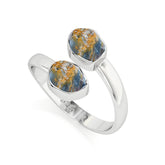 pietersite rough shape stackable bezel-set ring