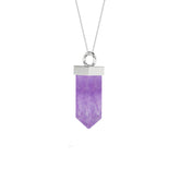 natural amethyst pentagon shape pendant necklace