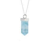 natural larimar pentagon shape pendant necklace