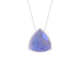 natural purple-moonstone trillion shape pendant necklace