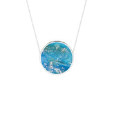 natural peruvian-opal round shape pendant necklace