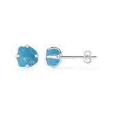 natural neon apatite rough shape stud earrings