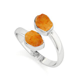 carnelian rough shape stackable bezel-set ring